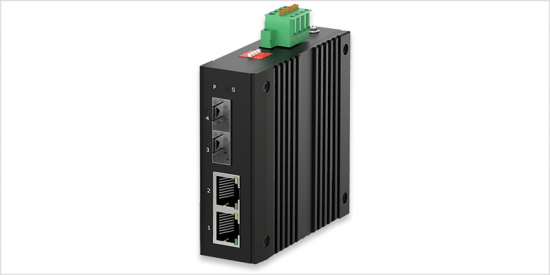 02-RP-IMC322FP_01 2-P 10/100/1000Base-T + to 2-P 100/1000Base-X Compact Industrial PoE Media Converter