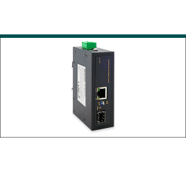 REPOTEC 10/100/1000Base-TX to 100/1000Base-X SFP Industrial PoE+ Media Converter | RP-IMC811FP