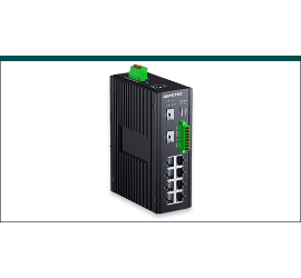 RP-IPG6308IX-2F-D, 8-P Gigabit PoE + 2-SFP (1G/2.5G/10G) slot L2+ Managed Industrial PoE Switch (240W), with