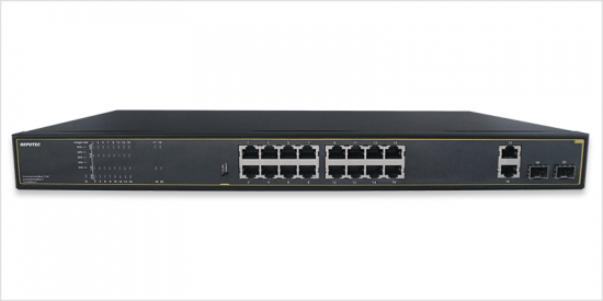 RP-PG2164, 16-P Gigabit PoE + 2-Gigabit TP + 2-SFP(1G) slot Ethernet Switch (200W)