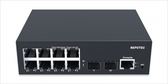 8-P Gigabit + 2-SFP(1G/2.5G/10G) slot 
L2+ Managed PoE Switch
