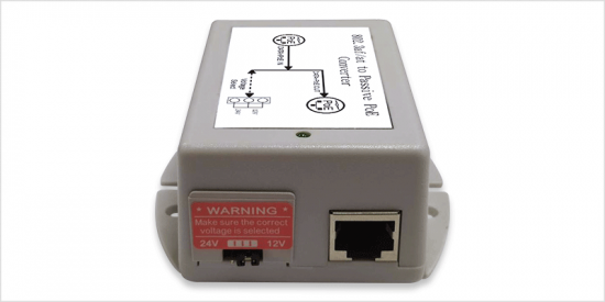 RP-PGC1224, 802.3af/at to passive PoE Converter, 12V/24V Switchable