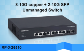 REPOTEC 8-P TP + 2-SFP+ slot Unmanaged 10G Uplink Switch