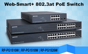 REPOTEC Gigabit web smart 802.3at PoE Switch